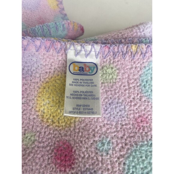 Baby Connection Blanket Pink Purple Blue Yellow Green Polka Dots Circles Fleece - Picture 6 of 6
